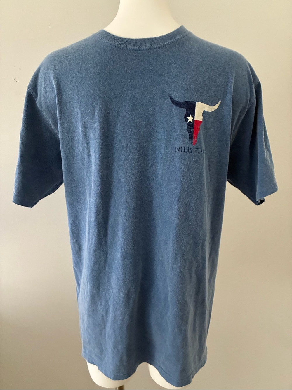 Dallas TX Flag Bull Short-Sleeve Tee - Blue